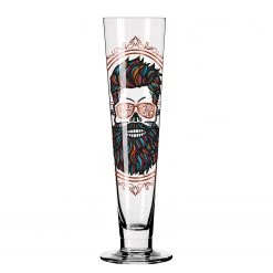 Promos Verres Magasin 16 Ritzenhoff Verre à bière Heldenfest Hipster - Verre cristallin - Transparent / Noir - Contenance : 0,39 L