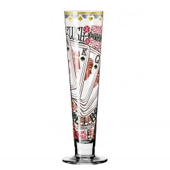 Ritzenhoff Verre à bière Heldenfest Poker - Verre cristallin - Transparent / Platine - Contenance : 0,39 L