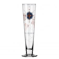 Ritzenhoff Verre à bière Heldenfest Kompass - Verre cristallin - Transparent / Platine - Contenance : 0,39 L