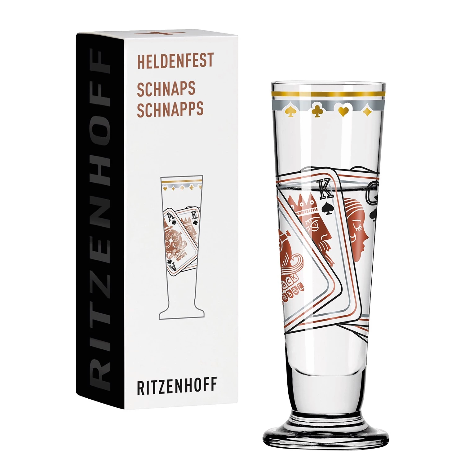 Ritzenhoff Verre à digestif Heldenfest Poker - Verre cristallin - Transparent / Platine - Contenance : 0,05 L 5 Ritzenhoff Verre à digestif Heldenfest Poker - Verre cristallin - Transparent / Platine - Contenance : 0,05 L – Image 3