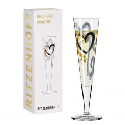 Ritzenhoff Flûte à champagne Goldnacht Heart - Verre cristallin - Transparent / Platine - Contenance : 0,2 L -Promos Verres Magasin 1000276860 210625 15403400073 DETAILS P000000001000276860
