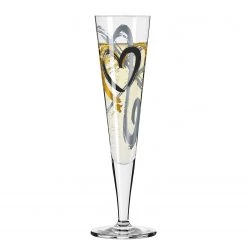 Ritzenhoff Flûte à champagne Goldnacht Heart - Verre cristallin - Transparent / Platine - Contenance : 0,2 L -Promos Verres Magasin 1000276860 210625 15404500086 DETAILS P000000001000276860
