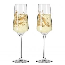 Ritzenhoff Flûtes à champagne Rosé I (lot de 2) - Verre cristallin - Transparent / Rose doré - Contenance : 0,23 L