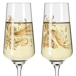 Ritzenhoff Flûtes à champagne Rosé I (lot de 2) - Verre cristallin - Transparent / Rose doré - Contenance : 0,23 L -Promos Verres Magasin 1000276861 210625 15415900166 DETAILS P000000001000276861