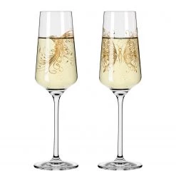 Ritzenhoff Flûtes à champagne Rosé II (lot de 2) - Verre cristallin - Transparent / Rose doré - Contenance : 0,23 L