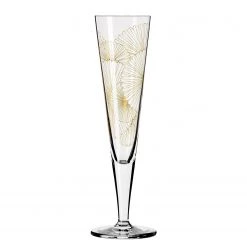 Ritzenhoff Flûte à champagne Goldnacht Calices - Verre cristallin - Transparent / Doré - Contenance : 0,2 L
