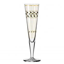 Ritzenhoff Flûte à champagne Goldnacht Art Déco - Verre cristallin - Transparent / Platine - Contenance : 0,2 L