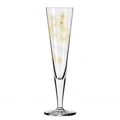 Ritzenhoff Flûte à champagne Goldnacht Stars - Verre cristallin - Transparent / Platine - Contenance : 0,2 L