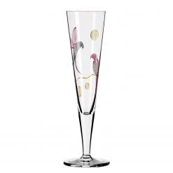 Ritzenhoff Flûte à champagne Goldnacht Perroquets - Verre cristallin - Transparent / Doré - Contenance : 0,2 L