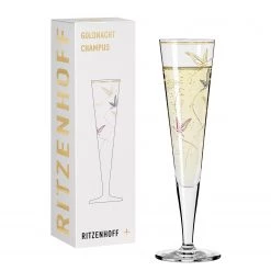 Ritzenhoff Flûte à champagne Goldnacht Birds - Verre cristallin - Transparent / Doré - Contenance : 0,2 L -Promos Verres Magasin 1000276883 210625 15421500185 DETAILS P000000001000276883