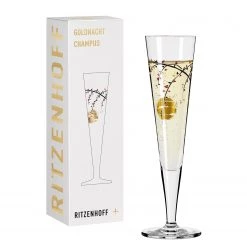 Ritzenhoff Flûte à champagne Goldnacht Cerisier - Verre cristallin - Transparent / Doré - Contenance : 0,2 L -Promos Verres Magasin 1000276884 210625 15430700239 DETAILS P000000001000276884
