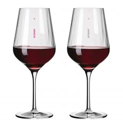 Ritzenhoff Verres à vin Étoile (lot de 2) - Verre cristallin - Transparent / Platine - Contenance : 0,57 L