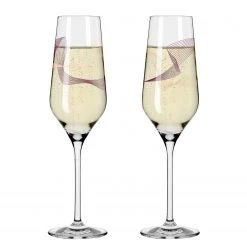Ritzenhoff Flûtes à champagne Vent I (lot de 2) - Verre cristallin - Transparent - Contenance : 0,25 L