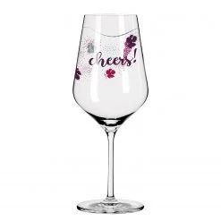Ritzenhoff Verre à vin Cœur de cristal V - Verre cristallin - Transparent / Platine - Contenance : 0,58 L