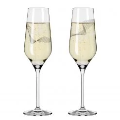 Ritzenhoff Flûtes à champagne Vent II (lot de 2) - Verre cristallin - Transparent - Contenance : 0,25 L