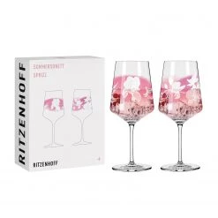 Ritzenhoff Verres apéritif Sonnet III (lot de 2) - Verre cristallin - Transparent / Rose - Contenance : 0,54 L -Promos Verres Magasin 1000276931 210625 15462800426 DETAILS P000000001000276931