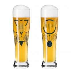 Ritzenhoff Verres à bière Brauchzeit III (lot de 2) - Verre - Multicolore - Contenance : 0,65 L
