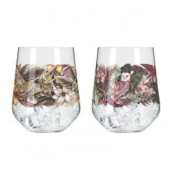 Ritzenhoff Verres à cocktail Fauna IV (lot de 2) - Verre cristallin - Multicolore - Contenance : 0,71 L