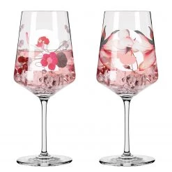 Ritzenhoff Verres apéritif Sonnet II (lot de 2) - Verre cristallin - Transparent / Rose - Contenance : 0,54 L