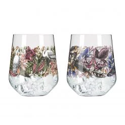 Ritzenhoff Verres à cocktail Fauna III (lot de 2) - Verre cristallin - Multicolore - Contenance : 0,71 L
