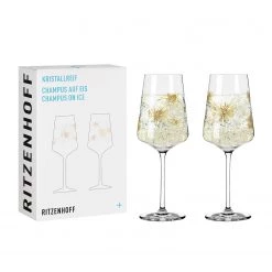 Ritzenhoff Flûtes à champagne Cristal (lot de 2) - Verre cristallin - Doré / Blanc - Contenance : 0,4 L -Promos Verres Magasin 1000276944 210625 15465500451 DETAILS P000000001000276944