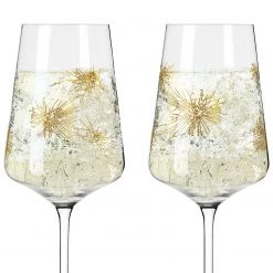 Ritzenhoff Flûtes à champagne Cristal (lot de 2) - Verre cristallin - Doré / Blanc - Contenance : 0,4 L -Promos Verres Magasin 1000276944 210625 15474000489 DETAILS P000000001000276944