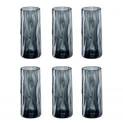 Koziol Verres Club No. 3 (lot de 6) - Matière plastique - 0,25 L - Gris