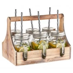 Zeller Panier à verres Jackson (7 éléments) - Verre - Transparent - Panier : 29 cm x 22,5 cm x 22,1 cm -Promos Verres Magasin 1000282818 210813 06094100041 DETAILS P000000001000282818