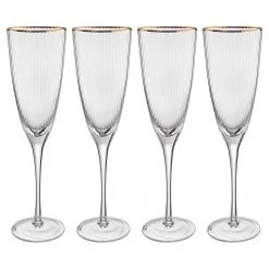 Promos Verres Magasin 37 Butlers Flûtes à champagne GOLDEN TWENTIES (4) - Verre - Transparent