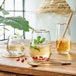 Butlers Verres TOUCH OF GOLD (lot de 6) - Verre transparent - Translucide -Promos Verres Magasin 1000333348 220218 024 MOOD DETAILS P000000001000333348 mood