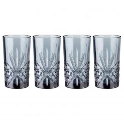 Butlers Verre à cocktail CRYSTAL CLUB (lot de 4) - Verre coloré - Gris foncé
