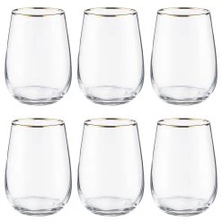 Butlers Verres TOUCH OF GOLD (lot de 6) - Verre coloré - Transparent