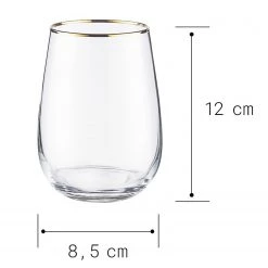 Butlers Verres TOUCH OF GOLD (lot de 6) - Verre coloré - Transparent -Promos Verres Magasin 1000333374 220218 500 SKETCH DETAILS P000000001000333374 sketch