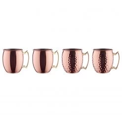Butlers Tasses MOSCOW MULE III (lot de 4) - Acier inoxydable - Or rose