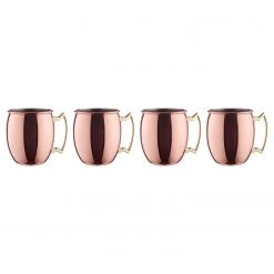 Butlers Tasses MOSCOW MULE II (lot de 4) - Acier inoxydable - Doré / Rose