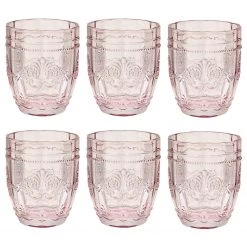 Promos Verres Magasin 11 Butlers Verres VICTORIAN (lot de 6) - Verre coloré - Rose clair