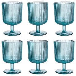 Butlers Verres à vin CHELSEA (lot de 6) - Verre coloré - Bleu