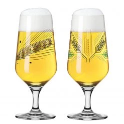 Ritzenhoff Verres à bière #3 Brauchzeit (lot de 2) - Verre cristallin - Doré / Noir