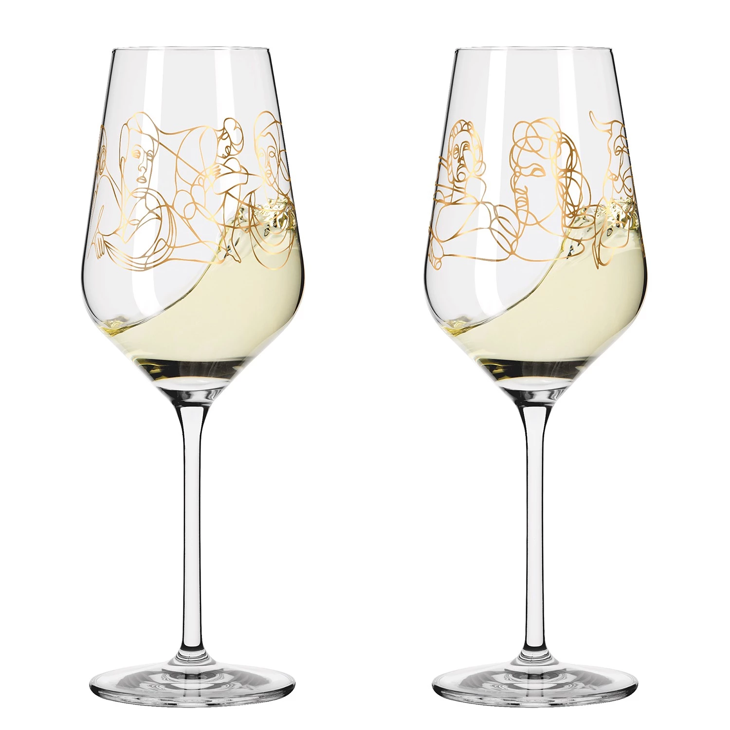 Ritzenhoff Verres à vin blanc Sagengold (lot de 2) - Verre cristallin - Or rose 6 Ritzenhoff Verres à vin blanc Sagengold (lot de 2) - Verre cristallin - Or rose – Image 4