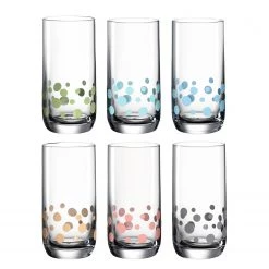 Leonardo Verres Daily II (lot de 6) - Verre cristallin - Multicolore