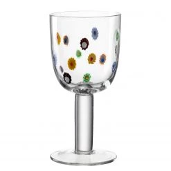 Promos Verres Magasin 13 Leonardo Verres à vin blanc Fiori (lot de 4) - Verre cristallin - Multicolore