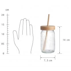 Butlers Verre GREEN TASTE - Verre / Bambou - Transparent -Promos Verres Magasin 1000365233 220803 500 SKETCH DETAILS P000000001000365233 sketch